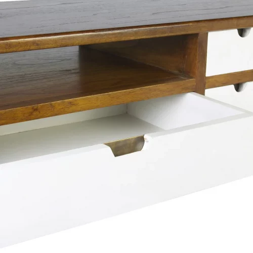 Mueble de TV con 4 Cajones y 2 Huecos Colección Artic 140x40x50 Cm - Moycor (4)
