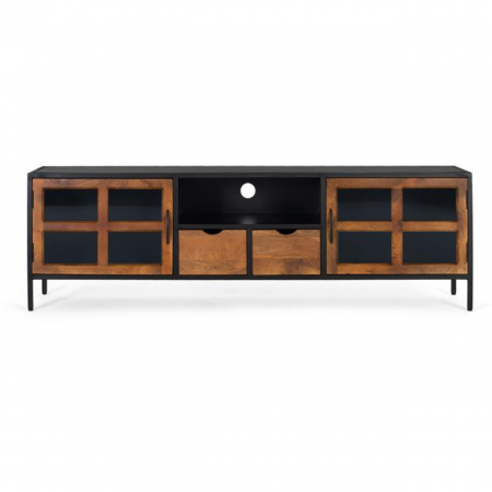Mueble de TV de metal con madera de mango - Giner y Colomer - 2