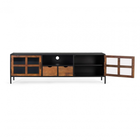 Mueble de TV de metal con madera de mango - Giner y Colomer - 4