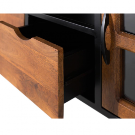Mueble de TV de metal con madera de mango - Giner y Colomer - 6