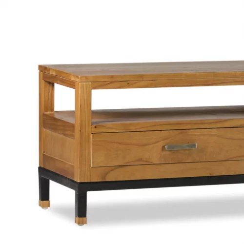 Mueble de TV en Madera con 3 Cajones y 2 Huecos Colección Madhu 150x40x45 Cm - Moycor (2)