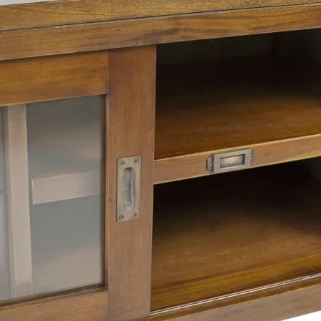 Mueble de TV en Madera de Caoba con 3 Cajones y 1 Puerta Corredera Modelo Flamingo 115x40x50 Cm - Moycor (3)