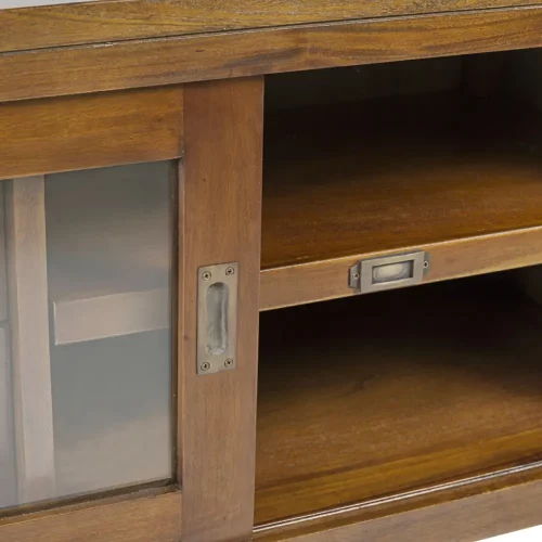 Mueble de TV en Madera de Caoba con 3 Cajones y 1 Puerta Corredera Modelo Flamingo 115x40x50 Cm - Moycor (3)