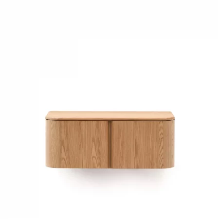 Mueble de baño Salaya de madera contrachapada de fresno con acabado natural 90 x 45 cm-2
