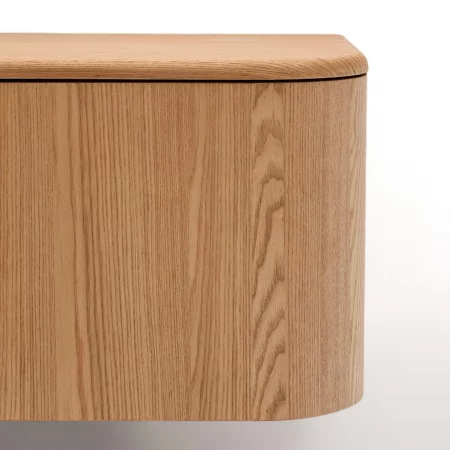 Mueble de baño Salaya de madera contrachapada de fresno con acabado natural 90 x 45 cm-5