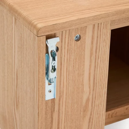 Mueble de baño Salaya de madera contrachapada de fresno con acabado natural 90 x 45 cm-7