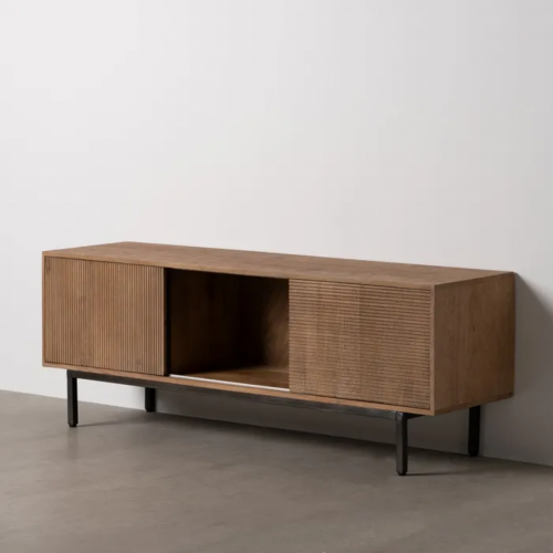 Muebles de TV de Madera de Mango 2 Puertas Deslizantes - IXIA (1)