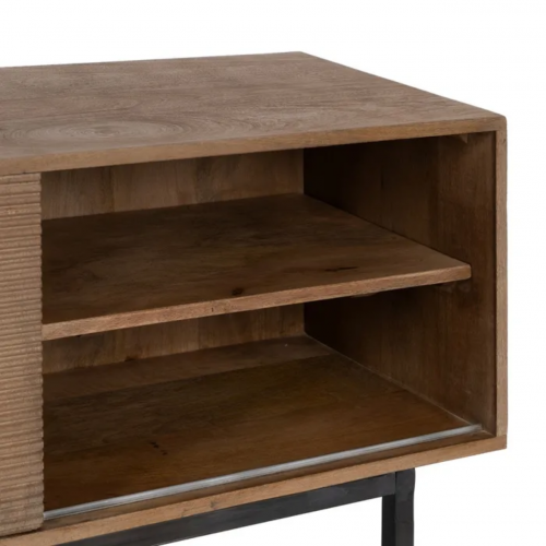 Muebles de TV de Madera de Mango 2 Puertas Deslizantes - IXIA (5)
