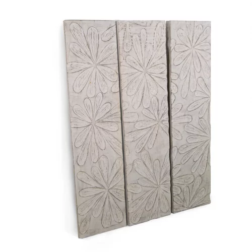 Panel Madera Suar Diseño Floral Blanqueado 105x3x140 Cm - Moycor (3)
