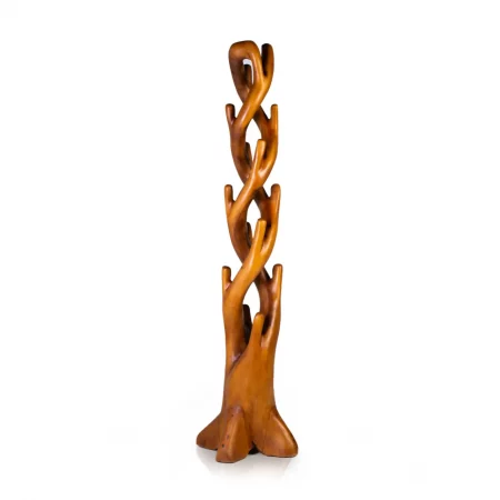 Perchero Doble en Madera Natural de Suar 40x40x190 Cm - Moycor (1)