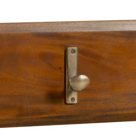 Perchero Flamingo de Pared con 4 Colgadores de Madera de Caoba - Moycor (2)