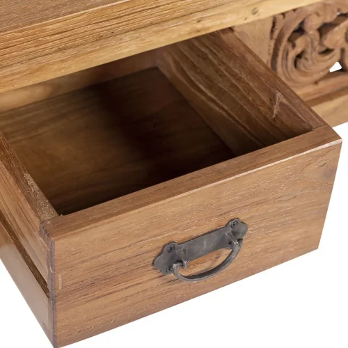 Pie de Cama en Madera de Teka con 1 Cajón 120x35x50 Cm - Moycor (3)