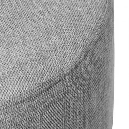 Puff Camilo Redondo Tapizado Color Gris con Patas Metálicas - SomCasa (3)