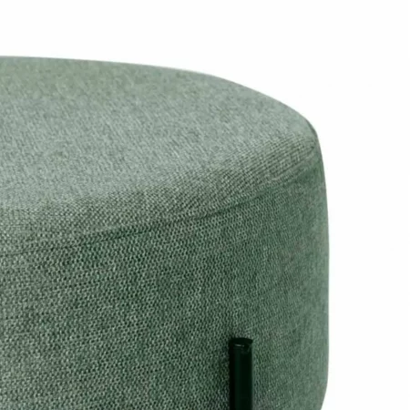 Puff Camilo Redondo Tapizado Color Menta con Patas Metálicas - SomCasa (4)