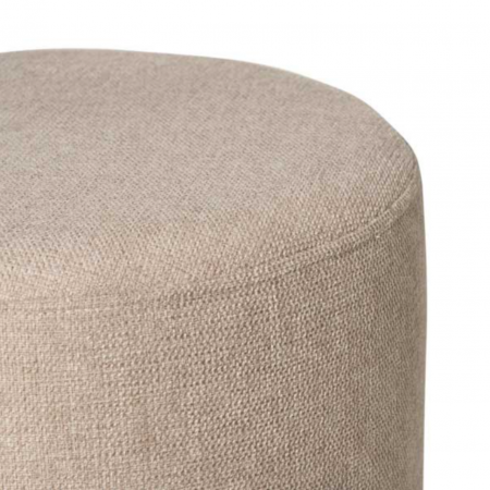 Puff Herman Redondo Tapizado Color Beige con Patas Metálicas - SomCasa (3)