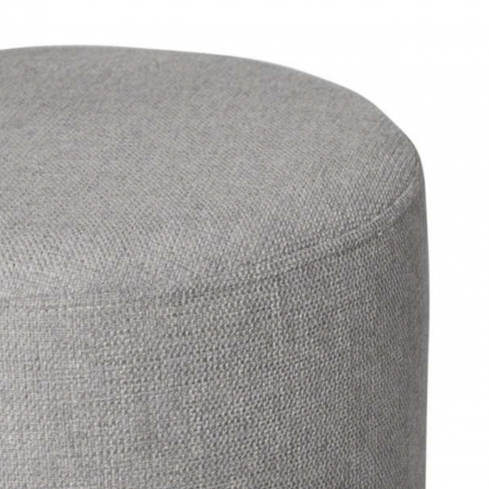 Puff Herman Redondo Tapizado Color Gris con Patas Metálicas - SomCasa (3)