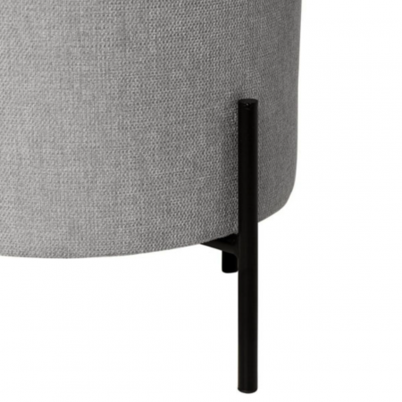 Puff Herman Redondo Tapizado Color Gris con Patas Metálicas - SomCasa (4)