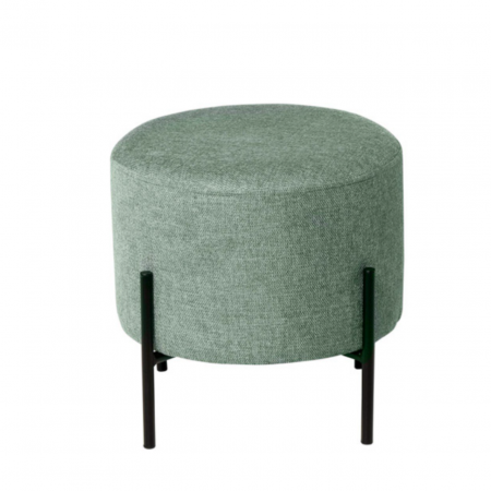 Puff Herman Redondo Tapizado Color Menta con Patas Metálicas - SomCasa (2)