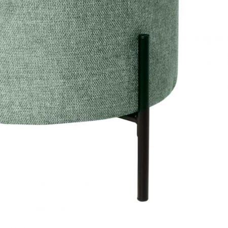 Puff Herman Redondo Tapizado Color Menta con Patas Metálicas - SomCasa (4)