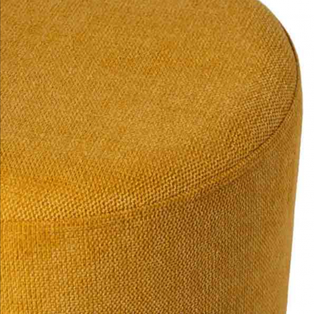 Puff Herman Redondo Tapizado Color Mostaza con Patas Metálicas - SomCasa (3)