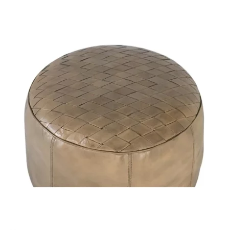Puff Redondo Tapizado en Piel Bovino - Giner y Colomer (2)