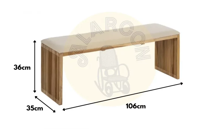 Set 2 Banquetas Madera de Teca Natural 115x35x45 Cm - IXIA (3)