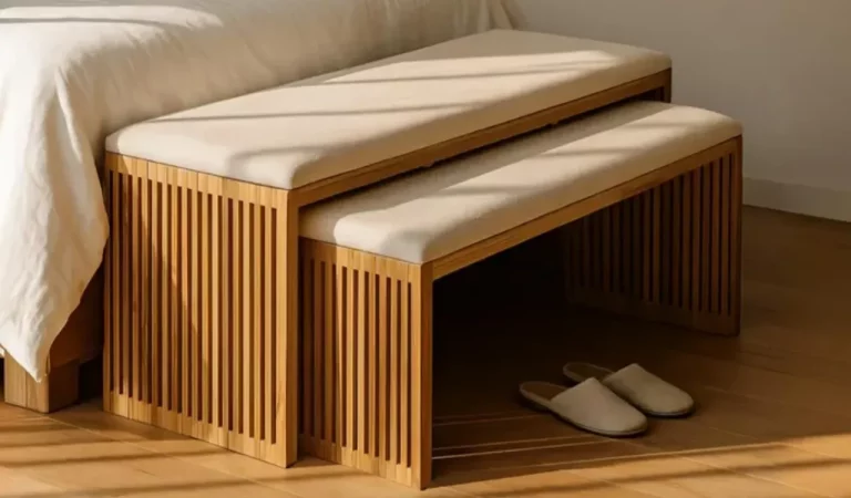 Set 2 Banquetas Madera de Teca Natural 115x35x45 Cm - IXIA (6)