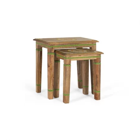 Set 2 Mesas Nido Madera de Mango Pintadas a Mano - Giner y Colomer (2)