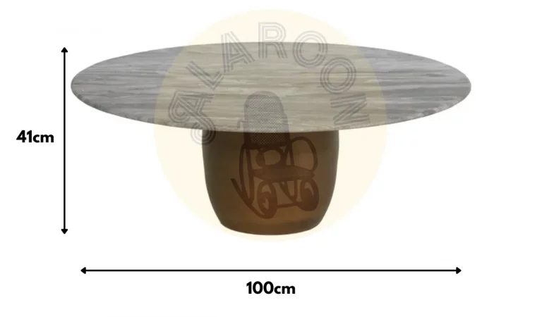 Set 2 Mesas de Centro Mader de Mango y Marmol 100x100x41 cm - IXIA (1)