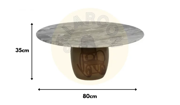 Set 2 Mesas de Centro Mader de Mango y Marmol 100x100x41 cm - IXIA (3)