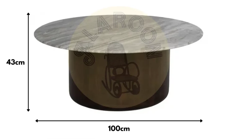 Set 2 Mesas de Centro Mader de Mango y Marmol 100x100x43 cm - IXIA (1)