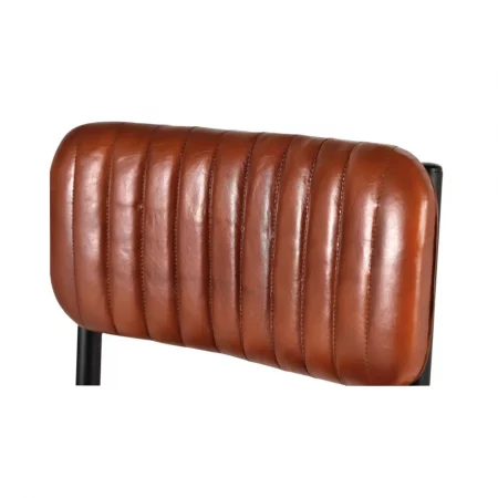 Set 2 Sillas Tapizadas Piel Vacuno y Patas Metal 43x55x82 Cm - Giner y Colomer (2)
