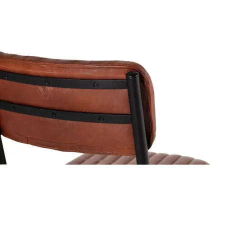 Set 2 Sillas Tapizadas Piel Vacuno y Patas Metal 43x55x82 Cm - Giner y Colomer (3)