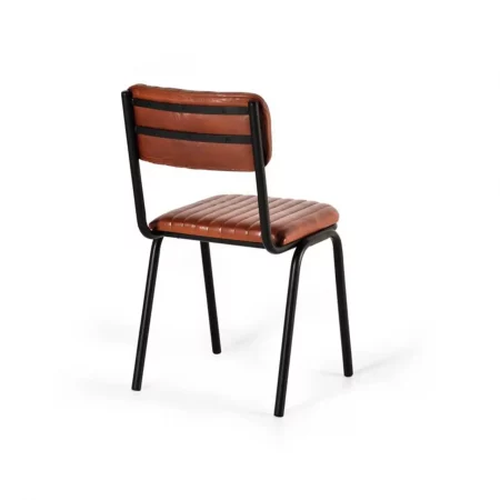 Set 2 Sillas Tapizadas Piel Vacuno y Patas Metal 43x55x82 Cm - Giner y Colomer (5)