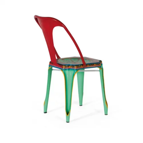 Set 2 Sillas de Metal Pintado a Mano 42x53x83 Cm - Giner y Colomer (1)
