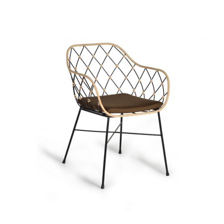 Set De 2 Sillas En Rattan Natural Y Metal 52x56x80 Cm - Giner y Colomer (2)