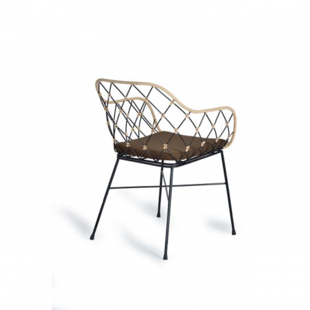 Set De 2 Sillas En Rattan Natural Y Metal 52x56x80 Cm - Giner y Colomer (3)