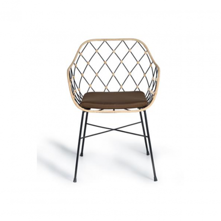 Set De 2 Sillas En Rattan Natural Y Metal 52x56x80 Cm - Giner y Colomer (4)