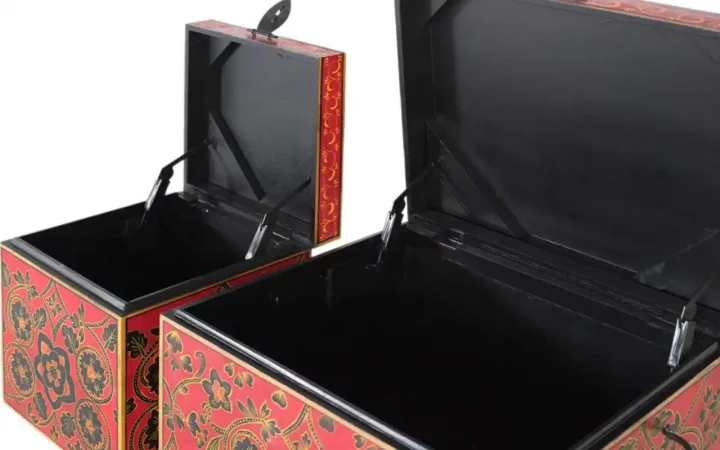 Set de 2 Baúles Decorativos de Madera de Mango Pintados a Mano-MOVIL (3)