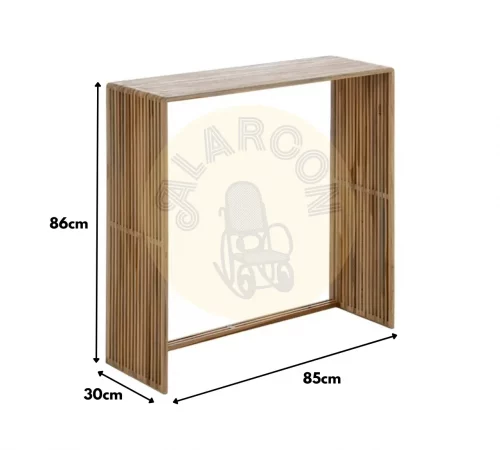 Set de 2 Consolas Madera de Teca Natural 85x30x86 Cm - IXIA (3)
