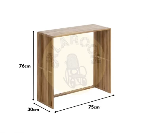 Set de 2 Consolas Madera de Teca Natural 85x30x86 Cm - IXIA (5)