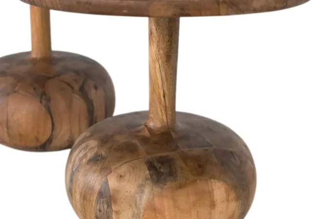 Set de 2 Mesas Auxiliares de Madera Maciza de Mindi-MOVIL (5)