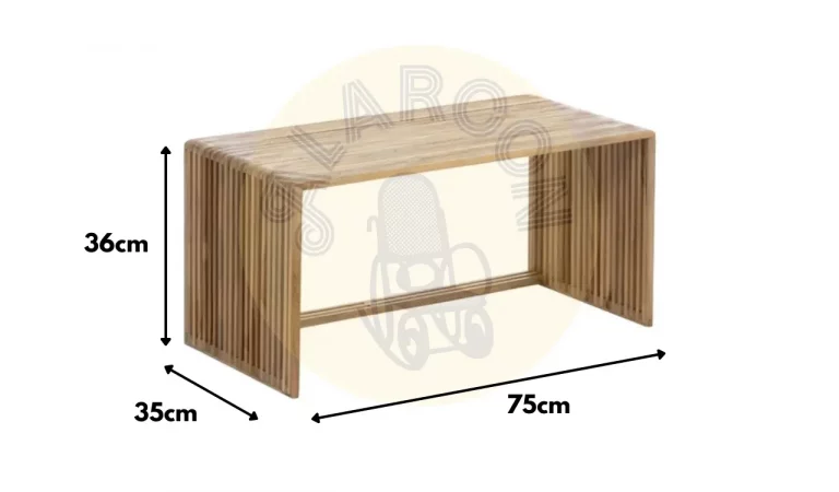Set de 2 Mesas de Centro Mader de Teca 85x35x41 Cm - IXIA (1)