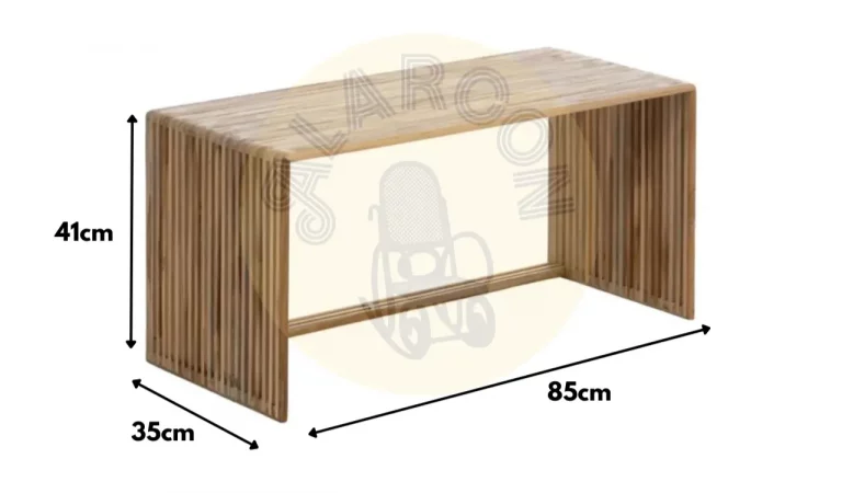 Set de 2 Mesas de Centro Mader de Teca 85x35x41 Cm - IXIA (5)