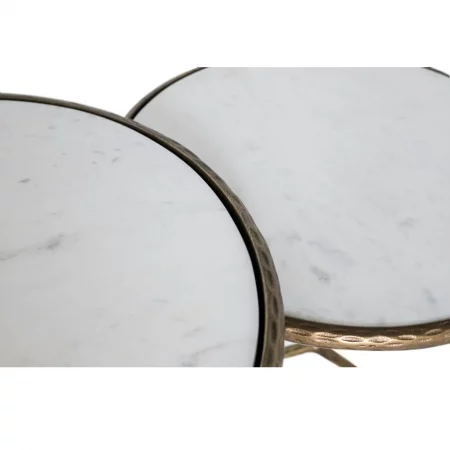 Set de 2 Mesas de Centro Redondas de Hierro y Mármol - Giner y Colomer (3)
