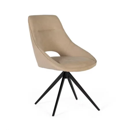 Set de 2 Sillas Giratorias Beige y Base de Acero - Giner y Colomer (1)