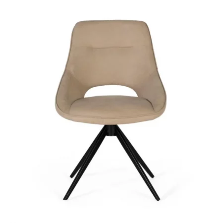 Set de 2 Sillas Giratorias Beige y Base de Acero - Giner y Colomer (2)