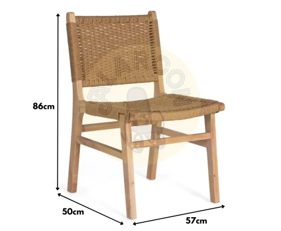 Set de 2 Sillas Madera de Caucho Natural 50x57x86 Cm - Giner y Colomer (1)