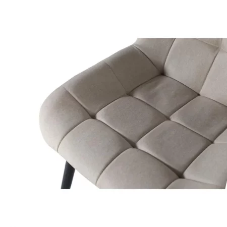 Set de 2 Sillas Tapizada y Acolchado en Tela Beige y Patas de Acero - Giner y Colomer (3)