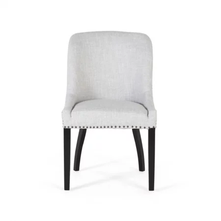 Set de 2 Sillas Tapizadas Tela Gris Claro 62x56x93 Cm - Giner y Colomer (2)